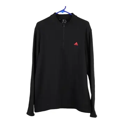 Adidas 1/4 Zip - Large Black Cotton Blend