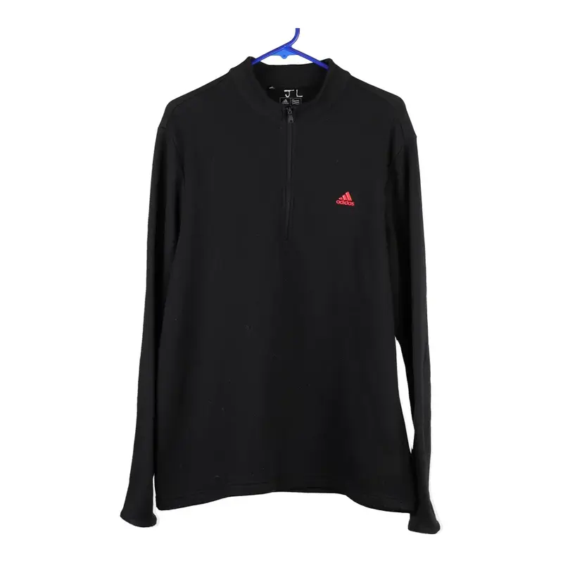 Adidas 1/4 Zip - Large Black Cotton Blend