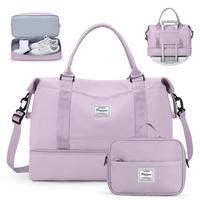 Weekender Bags for Women,Personal Item Travel Bag with Shoes Compartment,Overnight Travel Duffel Bag with Toiletry Bag black ...