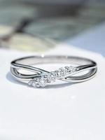 Elegant Cross Design Ring,  Fashion Rhinestone Decorated All-match Accessories for Wedding Party, Engagement Gift for Women