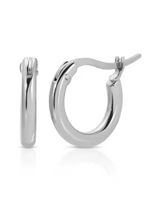 Thick Small Hoop Earrings | Metal Color: Silver