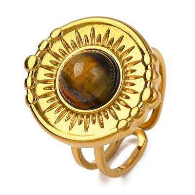 Natural Tiger Eye Finger Rings