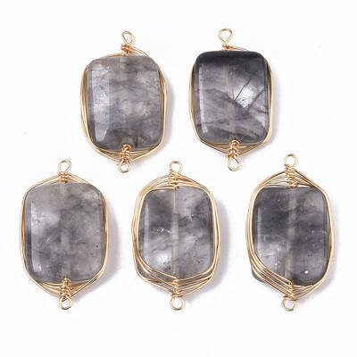 Natural Cloudy Quartz Links Connectors