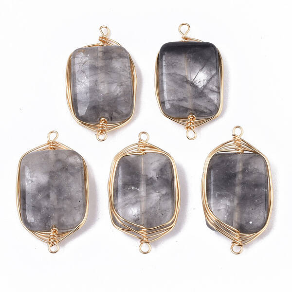 Natural Cloudy Quartz Links Connectors