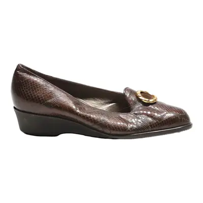 BALLY Ballet Shoes Brown Leather Womens UK 3.5