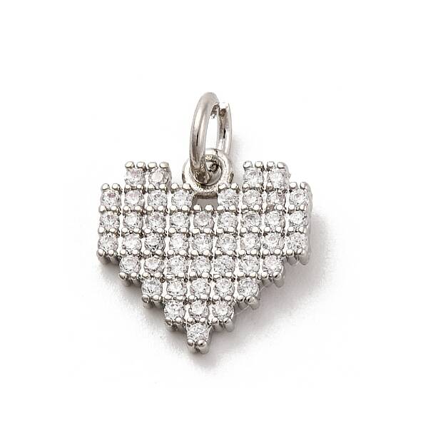 Brass Micro Pave Cubic Zirconia Charms