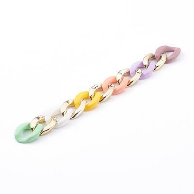 Opaque Spray Painted Acrylic & CCB Plastic Linking Twist Chains