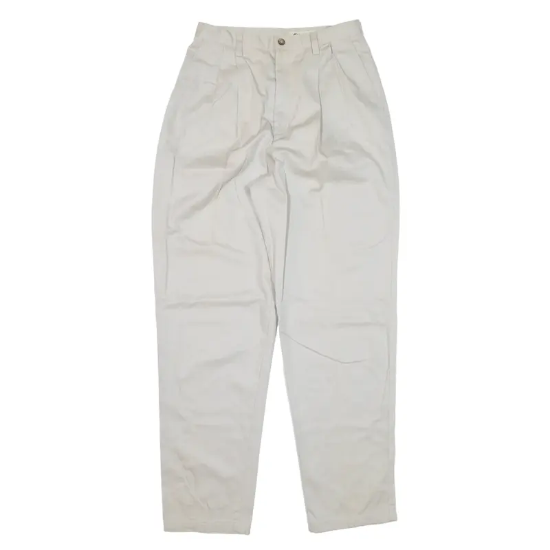 EDDIE BAUER Pleated Trousers Beige Regular Tapered Womens W28 L30