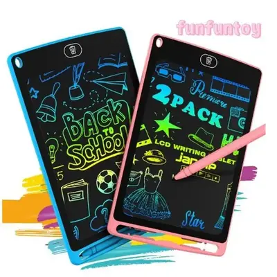2 Pack 8.5 Inch LCD Writing Tablet for Kids - Colorful Doodle Board, School Erasable & Reusable Drawing Pad, Protection Perf...