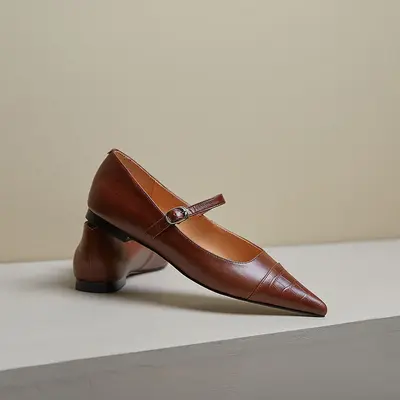 CHIKO Kulwa Pointy Toe Block Heels Mary Jane Flats