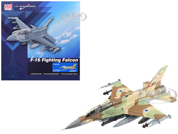 Lockheed F-16I Fighting Falcon Fighter Aircraft 455 Sufa 119 Squadron The Bat Israeli Air Force Air Power Series 1/72 Diecast...