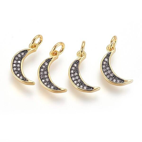 Brass Micro Pave Cubic Zirconia Charms