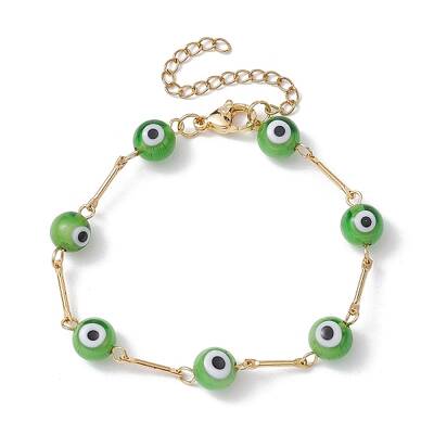 Lampwork Evil Eye Link Chain Bracelets