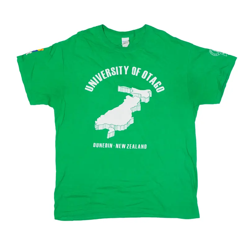 GILDAN University Of Otago T-Shirt Green Short Sleeve Mens L