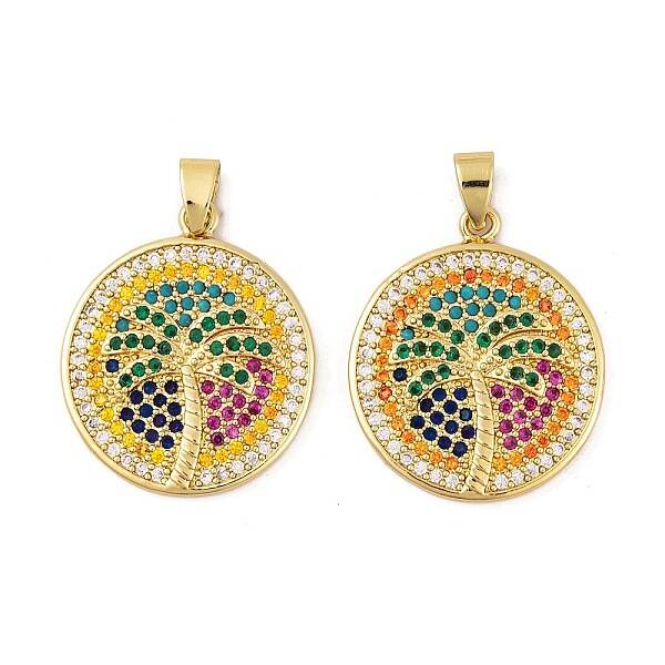 Brass Micro Pave Cubic Zirconia Pendants