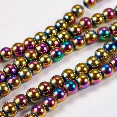 Electroplate Non-magnetic Synthetic Hematite Beads Strands