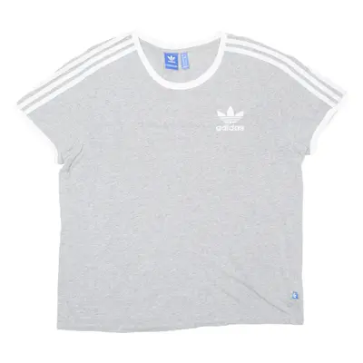 ADIDAS Womens T-Shirt Grey UK 12