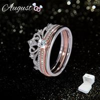 Princess Crown Wedding Ring | Castle Ring – Cubic Zirconia (CZ) Love Band, Stackable Adjustable Open Ring for Women with El...