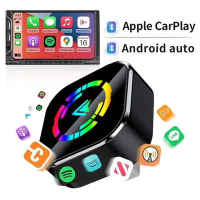 Apple CarPlay & Android Auto Wireless Adapter 2-in-1 for Wired to Wireless Conversion Stable 2.4/5GHz WiFi 5.0 Bluetooth 800+...