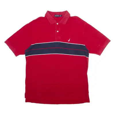 NAUTICA Mens Polo Shirt Red L