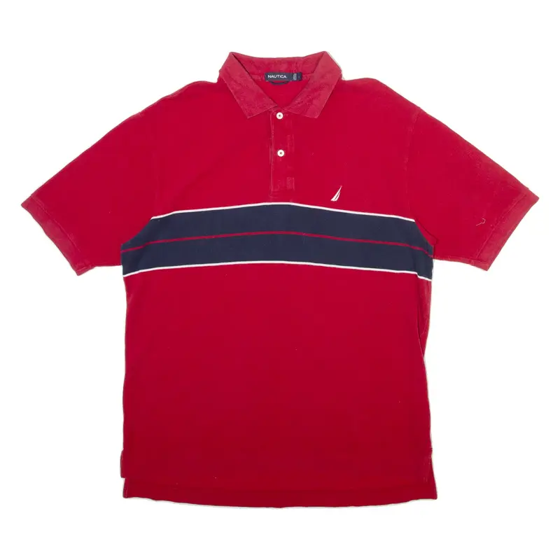 NAUTICA Mens Polo Shirt Red L
