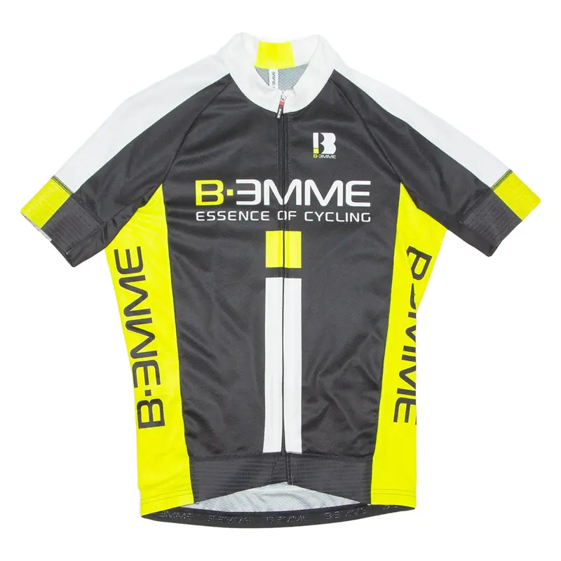 B.BEMME Cycling Mens Jersey Black Full Zip M