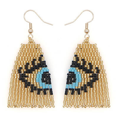 Glass Seed Beaded Dangle Earrings
