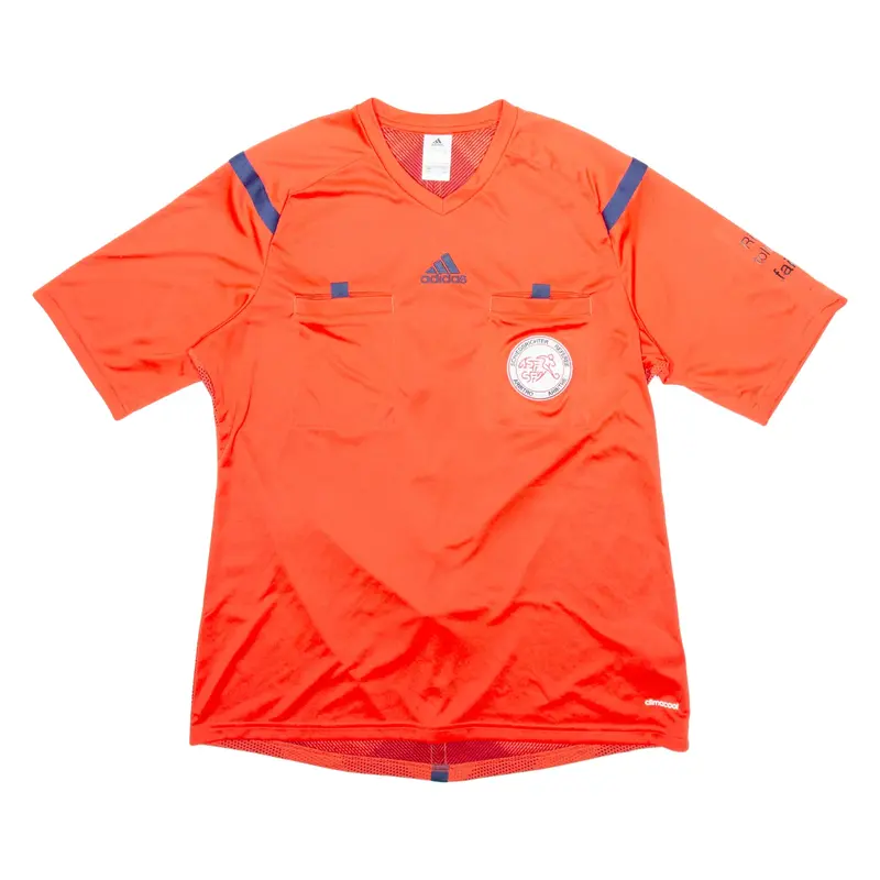 ADIDAS Switzerland Referee Mens Football Shirt Jersey Red V-Neck XL