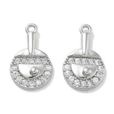 Rack Plating Brass Clear Cubic Zirconia Pendants