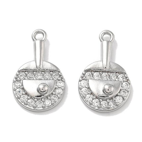 Rack Plating Brass Clear Cubic Zirconia Pendants