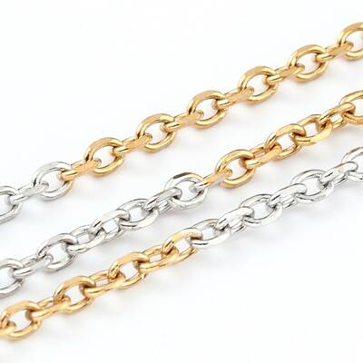 Two Tone 304 Stainless Steel Cable Chains
