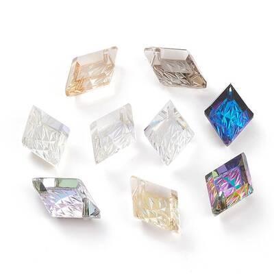 Embossed Glass Rhinestone Pendants