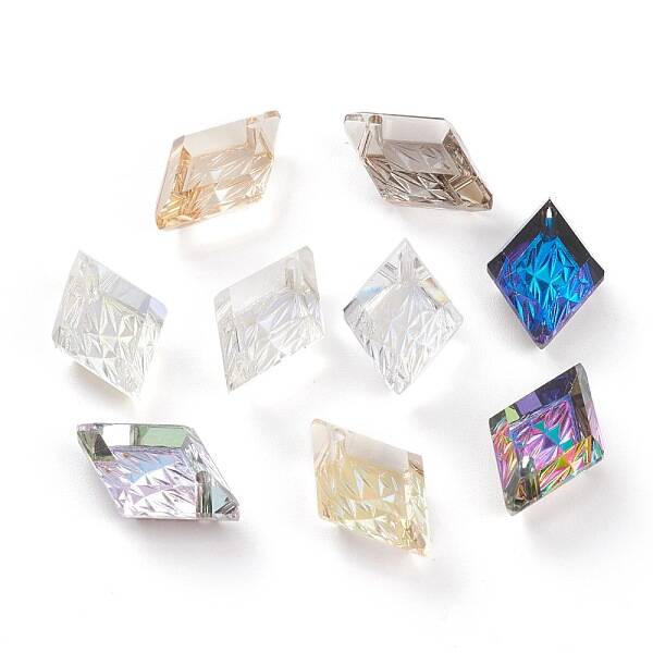 Embossed Glass Rhinestone Pendants