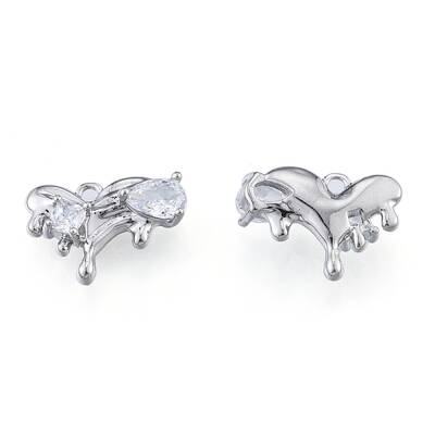 Brass Micro Pave Clear Cubic Zirconia Pendants