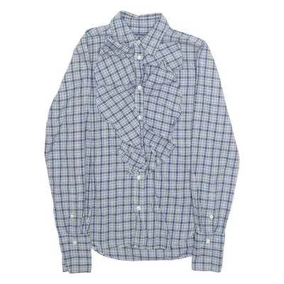 POLO SPORT RALPH LAUREN Slim Fit Womens Shirt Blouse Blue Collared Check M