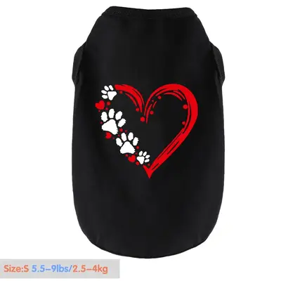 Dog Heart Print Pet Clothes, Breathable Soft Pet Shirt, Fashionable Pet Clothes for Small Medium Large Dogs