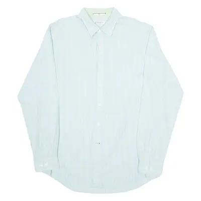 NAUTICA Slim Fit Mens Shirt Blue Striped Long Sleeve L