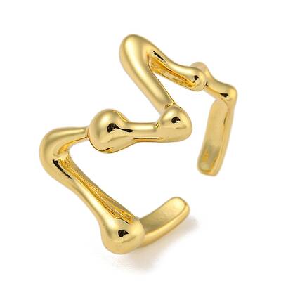 V Shape Brass Open Cuff Rings for Women