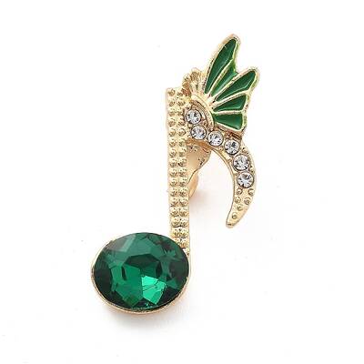 Musical Note Rhinestone Brooch Pins