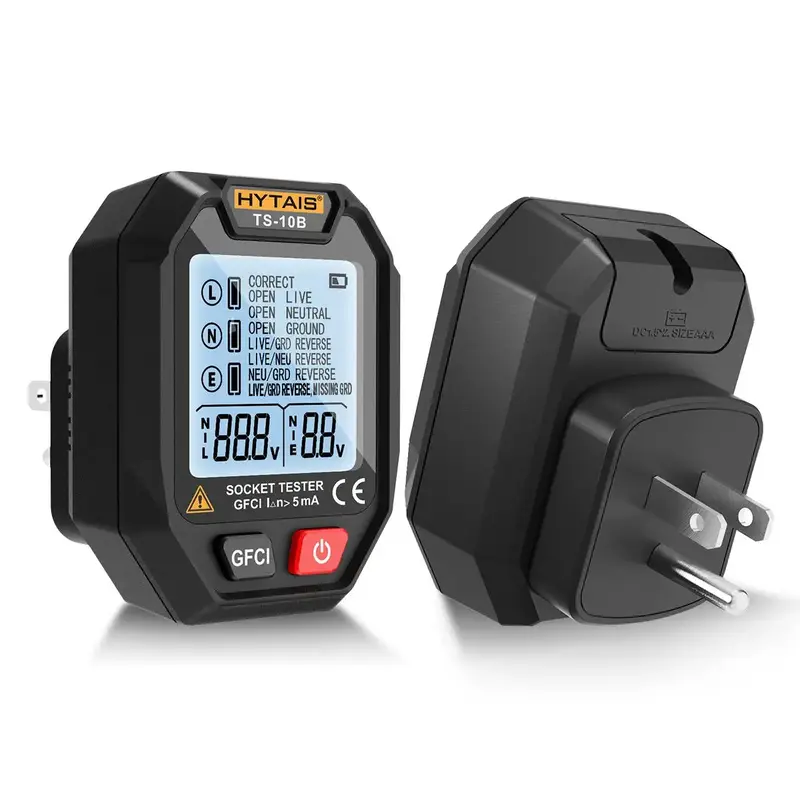 HYTAIS Digital Socket Tester, LCD Screen Smart Detector, Portable Electrical Measuring Instruments, Socket Detector for Home...