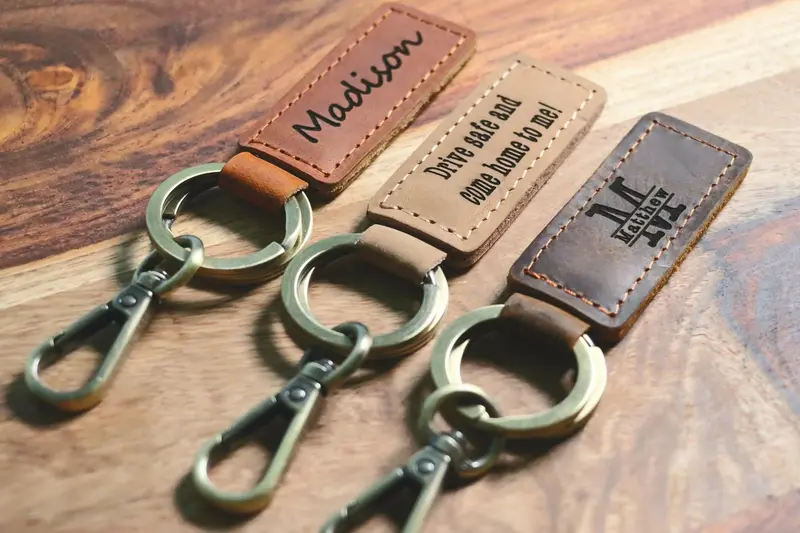 Drive Safe I Love You Customizable Initial Hand Stamped Light Weight Leather Travel key chain Best Friend/Boyfriend/Girlfrien...