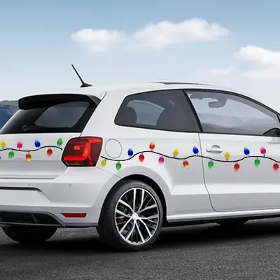 Christmas Car Decal Sticker, 20pcs/set Light Bulb Design Car Decal, Vinyl Sticker for Car, Garage Door & More, Durable, Easy ...