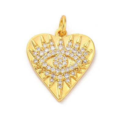 Brass Micro Pave Cubic Zirconia Pendants