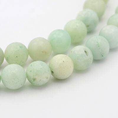 Natural Flower Amazonite Round Bead Strands
