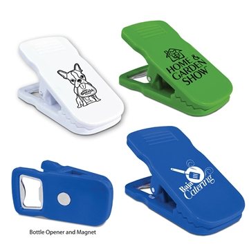 250 Customized Magnetic Bottle Opener Bag Clip - Spring Action