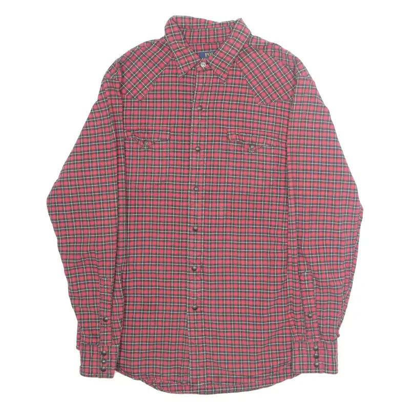 POLO RALPH LAUREN Mens Shirt Red Check Long Sleeve L