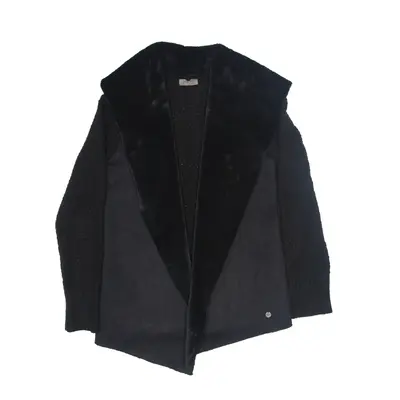 MALVIN Faux Fur Overcoat Knit Jacket Black 90s Womens M