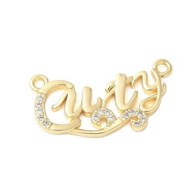 Brass Micro Pave Clear Cubic Zirconia Links