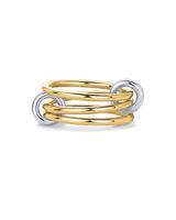 PAVOI 14K Gold Plated Interlocked Stackable Rings for Women - Statement Mixed Metals Multi Ring Stack - Two-Toned Stacking Ba...