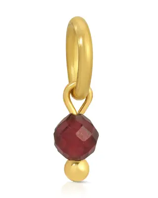 One Love Birthstone Charms | Metal Color: Gold | Month/Gemstone: January - Garnet